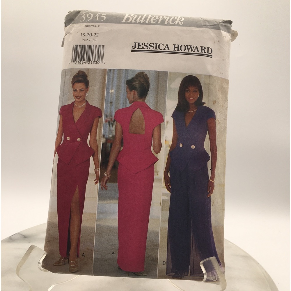 BUTTERICK Sewing Pattern #3945 - Jessica Howard Cocktail/Evening Top/Skirt/Pants